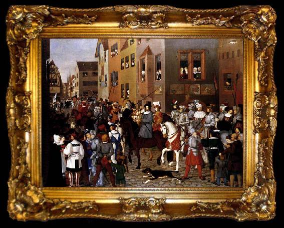 framed  Franz Pforr The Entry of Emperor Rudolf of Habsburg into Basle, ta009-2